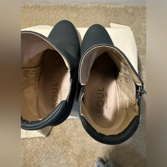 Soul by Naturalizer Women's Size 6W Shoes Black Wedge Bootie Side Zip - Picture 7 of 9